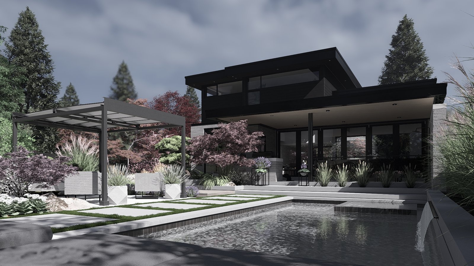 Architectural pool and landscape design Oakville